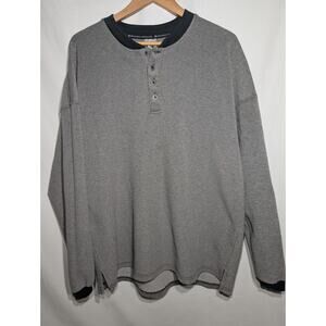 Russell Athletic Mens Thermal Waffle Long Sleeve Henley Sweatshirt Sz XL USA